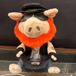 GEMMY Road Hog Singing Plush Pig Sweet Home Alabama Harley Biker 8” Works